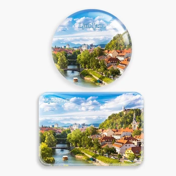 Ljubljana Slovenia Magnet de Frigider World Travel sticla Suvenir Frigider Autocolante Magnetice Decor Acasă Turistice cadou