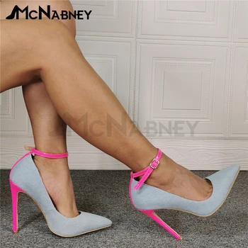 Culori amestecate Subliniat Toe Pompe Stil de Moda Tocuri inalte de culoare Roz Singur Pantofi pentru Femei Stiletto Pantofi pentru Femei pentru Petrecerea de Nunta