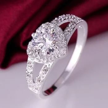 Moda inima inel de vânzare fierbinte dragoste pentru femei inel simplu diamond inlay este popular în Europa și America