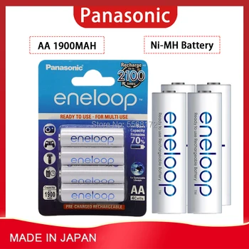 Panasonic Eneloop original AA acumulator 1.2 v 1900mAh pre-încărcat nimh AA baterie pentru camera foto flash joc