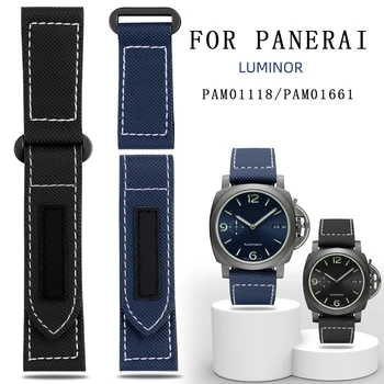 Pentru Panerai Lumino PAM01118/PAM01661/PAM441 watchband Lipicios fibra de carbon verifica nailon cadran Mare pentru bărbați Brățară accesorii