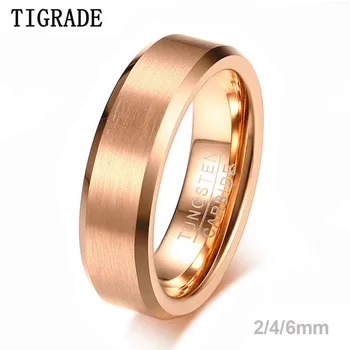 TIGRADE Crescut de Culoare de Aur de Tungsten Inel 2/4/6 Periat Bărbați Femei Trupa de Nunta Inele de Logodna Pentru Bărbat Femeie Cuplu de Bijuterii