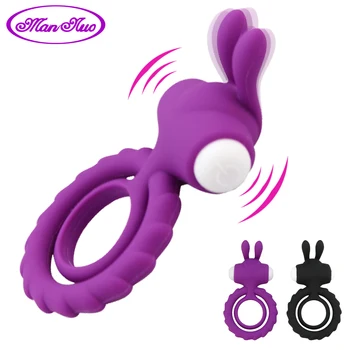 Inele pentru penis Vibrator Penis Inele de sex Masculin Încântare Intarziere Ejaculare Adult Sex Toys Inele pentru Bărbați Built-in Baterie de Produse Erotice