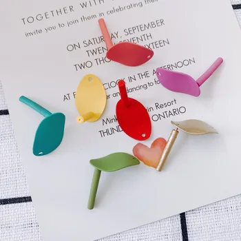10buc DIY Macaron Culoare Cercel Conectori Neregulate Cercel Setările de Cercei Stud de Bază pentru Bijuterii lucrate Manual Face Constatări