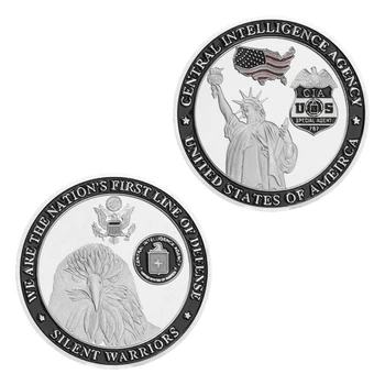 Statele UNITE ale americii CIA, Agenția Centrală de Informații Marele Sigiliu al Statelor Unite Moneda de Argint Placat cu Monedă Comemorativă