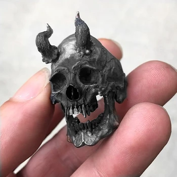 EYHIMD Detaliu Negru din Oțel Inoxidabil Demon Inel de Craniu cu Coarne Satan Diavolul Motociclist Inele pentru Bărbați Punk Goth Bijuterii