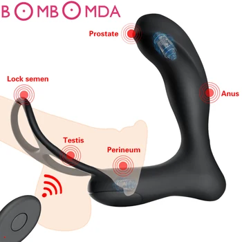 Prostata Masaj Anal Vibrator Inel Dublu Butt Plug Wireless de la Distanță pentru Adulți Produse Intarziere Ejaculare Inel de Jucarii Sexuale pentru Barbati
