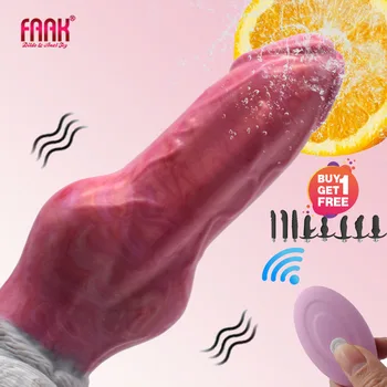 FAAK Noul Vibrator Mare Nod Cainelui Penis din Silicon de Culoare Multi de Control de la Distanță vibrator Vibrator Cu Fraier Jucarii Sexuale Pentru Femei Barbati