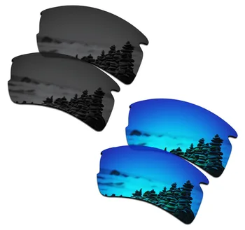 SmartVLT 2 Perechi de ochelari de Soare Polarizat Lentile de Înlocuire pentru Oakley Flak 2.0 XL Stealth Negru și Albastru Gheață