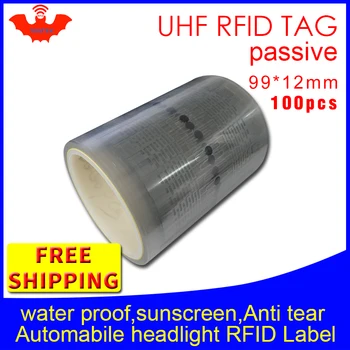 UHF RFID tag autocolant auto faruri EPC Gen2 6C 915m 868m 860-960M 100buc transport gratuit anti-lacrima adhensive pasiv etichetă RFID