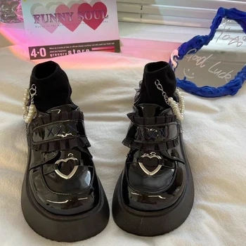 pantofi pe tocuri Lolita pantofi femei Japoneze Uniforme Pantofi Mary Jane Pantofi platforma Vintage Fete cu Toc Student cizme