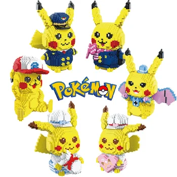 Seria Pokemon multi-exprimare Pikachu model diamant mic bloc de asamblare puzzle copii jucărie cadou
