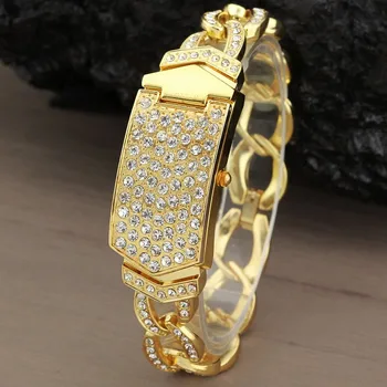 G&D Brand de Lux pentru Femei Ceasuri Brățară de Aur Stras Bijuterii Lady Dress Ceas Bandă de Oțel Relogio Feminino Clapetă Ceas