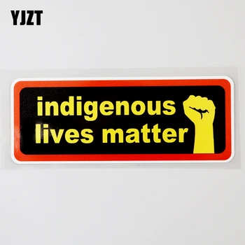 YJZT 14.4 CM X 5.2 CM Indigene Viețile Contează Australian Masina Autocolant PVC Decal 12C-0394