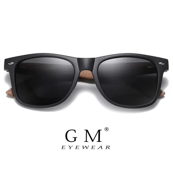 GM Prietenoase cu Mediul Retro Lemn de Nuc Negru UV400 Polarizate Bambus ochelari de Soare Moda pentru Bărbați la Modă Anti Albastru Obiectiv S7061h