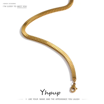 Yhpup din Oțel Inoxidabil Colier de Lanț de Înaltă Calitate De 18 K Placat cu PVD Aur Guler pentru Femei Impermeabil Trendy Bijuterii Cadou