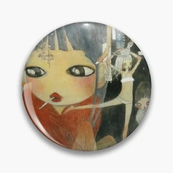 Amuzant Aya Takano Grafică Tricou Moale Butonul Pin Pălărie De Moda Desene Animate Rever Drăguț Bijuterii Femei Insigna Metal Iubitor De Guler