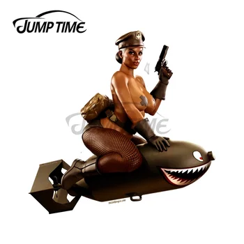 JumpTime 13 x 11.6 cm Air Force Bomba Pinup Girl Personalitate Creatoare Masina Autocolante de Vinil Amuzant 3D de Imprimare Personalizate Impermeabil Decal