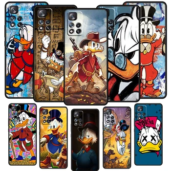 Disney Scrooge McDuck Caz Pentru Xiaomi Redmi Notă 11E 11 11 11T 10 10 9 9 T 9 8 8T Pro Plus 5G Moale TPU Negru Capac Telefon Capa