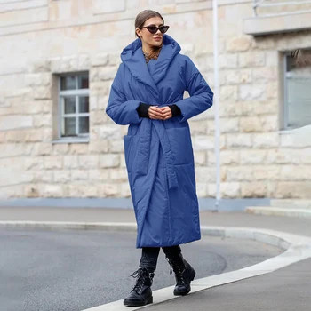 2022 Toamna Iarna pentru Femei de Moda Puffer Coat supradimensionate Maxi Halat Lung hanorac Casual îmbrăcăminte