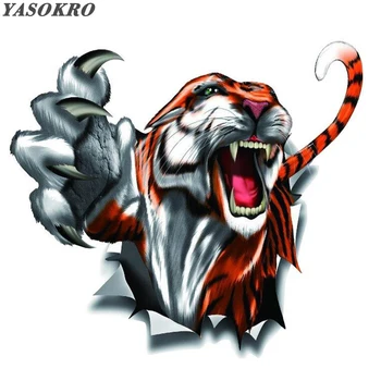 YASOKRO Impermeabil Totem Autocolant Auto Tiger Claw Autocolante Nuanta Perfecta Zero Creative Decalcomanii Cyter pentru Masina 15*16cm