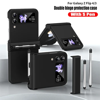 Cu S Pen Magnetic Balama Complet Acoperire Pentru Samsung Galaxy Z Flip 4 3 5G Caz Camera Protecție Antișoc Cazuri de Telefon Coque Fundas