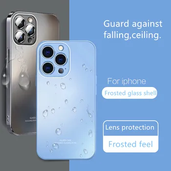 LVOEST sticlă Mată caz pentru iPhone14 plus lichid mat de protecție caz pentru iPhone 11 12 13 pro max Picătură Proteja Capacul