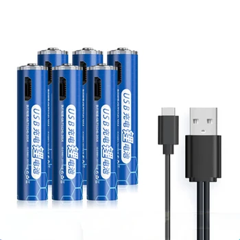 6pcs/lot Nou, original, de 1,5 V 1000mWh AAA baterie reîncărcabilă USB baterie reîncărcabilă litiu rapid de încărcare prin Micro USB cablu