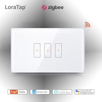 LoraTap ZigBee Perete Smart Touch de Viață intrerupator Cu Fir Neutru Tuya NOI 1 2 3 Bandă de Control Compatibil Alexa Google DIY