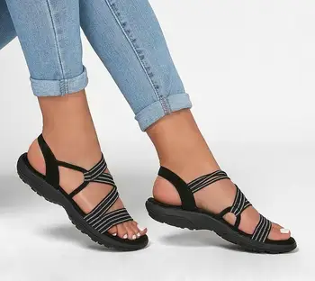 Sandale De Moda Femei 2022 Vara Confort Talpă Moale Pantofi De Plaja Material Elastic Casual Pene Sandale Plus Dimensiunea Femei Sandale