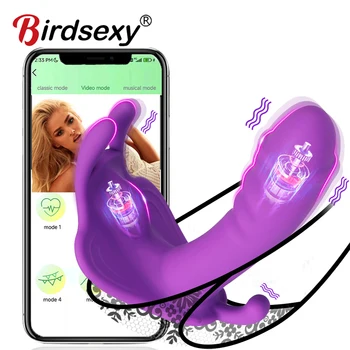 Femei Vibrator Fluture Vibratoare Jucarii Sexuale pentru Femei APP Control de la Distanță Bluetooth Sexy Penis artificial Vibratoare sex Feminin pentru Femei Cupluri