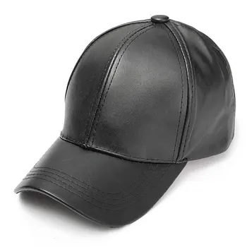 Unisex Solid Bărbați Femei Șapcă de Baseball din Piele PU HIP HOP Sepci Snapback Pălării Pentru Bărbați Șepci de Baseball 2019 Negru Reglabil Palarie de Soare