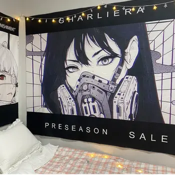 Fata anime japonez armura războinic fundal pânză aspect cameră noptiera dormitor dormitor tapiserie rece perete cortina