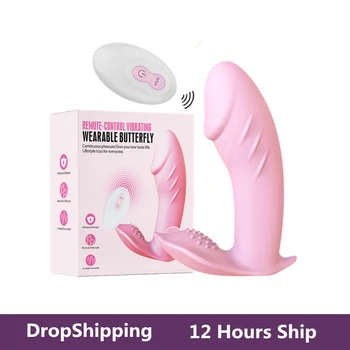 De la distanță Penis artificial Vibratoare de Chilotei pentru Femei Stimulator Clitoris sex Feminin Masturbator Vagin Masaj Cupluri Erotic Jucărie Mașină de Sex
