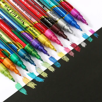 Guangna 155 set 12 culori flash pix cu gel fluorescent flash vopsea pulbere pen mână cont marker de culoare marker
