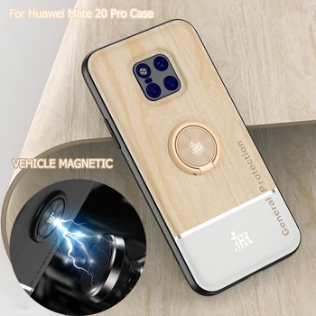 Bionic Lemnului Telefon Mobil Înapoi Caz Pentru Huawei Mate 20 Pro Lite 20X Magnetic de Adsorbție Inel Suport Camera Folosind Capacul