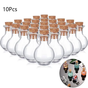 10buc Mini Sticle de Sticlă Clară Derivă Sticle Mici care Doresc Sticle Cu Dopuri de Pluta Pentru Nunta, Petrecere de Aniversare Meserii Diy