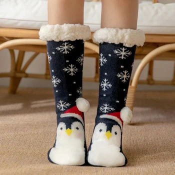2022 Nou Drăguț Șosete Cald Îngroșa Plus De Bumbac Femei De Iarnă Șosete De Crăciun Kawaii Ciorap Cadou De Crăciun Acasă Etajul Amuzant Ciorap
