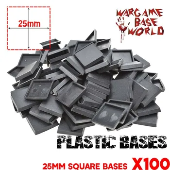 NOI Miniaturi de bază și wargame model de baze Mult de 100 de 25mm Patrati Baze de plastic pentru warhamemr