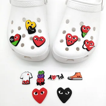 1-12buc Stiluri de Brand Inima Rosie Pantofi Farmece jibz Decor se Potrivește Croc Farmece Grădină Sandale Pantofi Accesorii Kid X-mas Party Cadou
