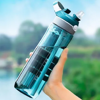 750ml Tritan în aer liber Sticla de Apa cu Paie Sticle Sport Drumetii, Camping Sticla de Băutură de Plastic BPA Free