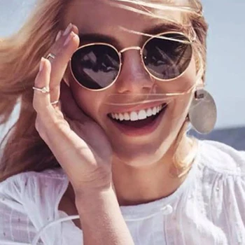 De Vânzare la cald Retro Oval ochelari de Soare Femei/bărbați de Brand de Moda de Designer, Retro, Simplu, Mic și Negru Roșu Galben Clasic de ochelari de Soare