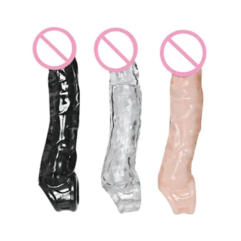 7inch Penis Sleeve Comdom Reutilizabile Extender Penis artificial Jucarii Sexuale Pentru Bărbat Inel de Penis Întârziere de Timp, Cu Solide de Simulare Glandul Sex-Shop