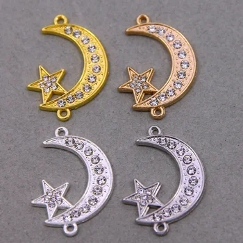 6PCS DIY Islamic Accesorii Bijuterii Aur/Argint Culoare Crescent Allah Luna Steaua Conectori Pentru Musulmani de a Face Bijuterii