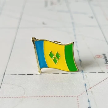 Saint Vincent și Grenadine Drapelul Național Ace de Rever Epoxidice Cristal Metal Emailat Insigna Vopsea Brosa Suvenir Costum