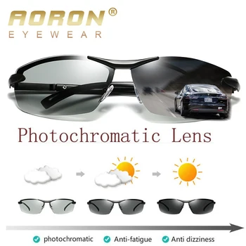 AORON Fotocromatică Polarizat ochelari de Soare Barbati Decolorarea Ochelari Anti-Orbire UV400 Ochelari de Conducere Ochelari Oculos
