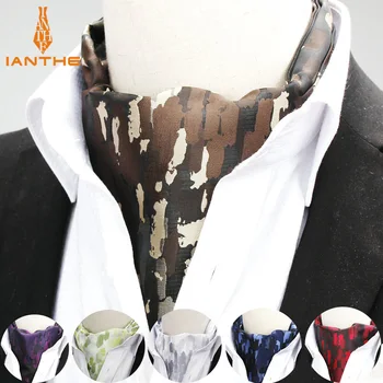 2018 Brand Nou pentru Bărbați Vintage Jacquard Mens Lungă perioadă de Camuflaj Fulare Noutate Nunta Slim Ascot Cravată Pentru Bărbați Cravate de Afaceri