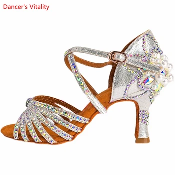 Dans latino Pantofi de sex Feminin Adult Talpă Moale cu Standardul Național de Dans Profesionist Pantofi cu Diamante latină Pantofi