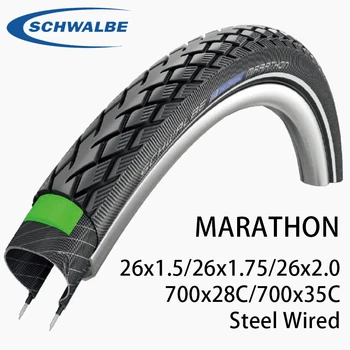 Schwalbe MARATHON 26x1.5 26x1.75 26x2.0 700x28C 700x35C Biciclete Anvelope Nivelul 5 de Rezistență lovitură de cuțit 3mm Anti-stab Strat