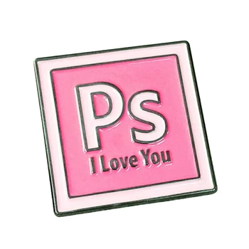 PS Te Iubesc insigna roz pătrat pictograma pin scrisori simple brosa jachete din denim pin rever cuplul Îndrăgostiților cadouri